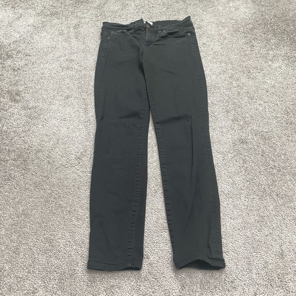 J.Crew Toothpick Skinny Denim Jeans Womens 6 Black Low Rise Stretch Casual 26x26